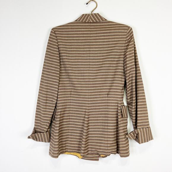 Vintage 50s 60s Brown striped blazer Bobby Jean Chicago long jacket Size XS - Picture 6 of 9